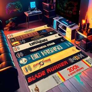 VHS Rug,Retro Movies,Video Rug,Nostalgic RetroStyle Rug,Horror Movie Rug,Video Theme Rug,VHS Films,Horror Film Rug,Movie Rug,Popular Rug,Rug