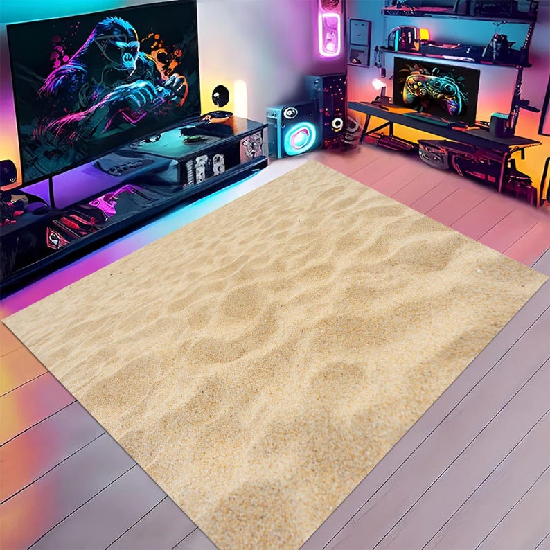 Sandy Texture Rug Realistic Sea Sand Beach Rug, Sea Sand Rug, Beach Rug, Sandy Beach Rug ...