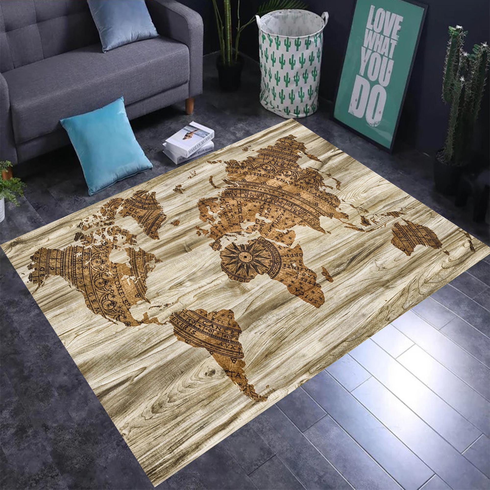 2d Map Rug World Map Rug, Map Rugs, Atlas World Map Rug, Area Carpet,popular ...