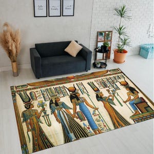 Egypt Rug, Egyptian Rug, Egyptian Style Rug, Antique Rug,Egypt Pattern Rug,Egyptian Art Rug,Anubis Rug,Ancient Rug,Horus Eye Rug,Rug,Teppich