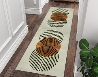 Mid Century Runner Rug, Mid Century Rug, Kandinsky Rug, Runner Rug, Scandinavian Style Rugs, Geometric Runner Rug, Mid Century Hallway Rug