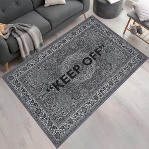 KEEP OFF Dream Oslo Grey Rug, Keep Off Rug,Keepoff Pattern,Keep Off Classic,Dark Grey Rug,Modern Room Rug,Keep Off,Living Room Rug,Area Rugs