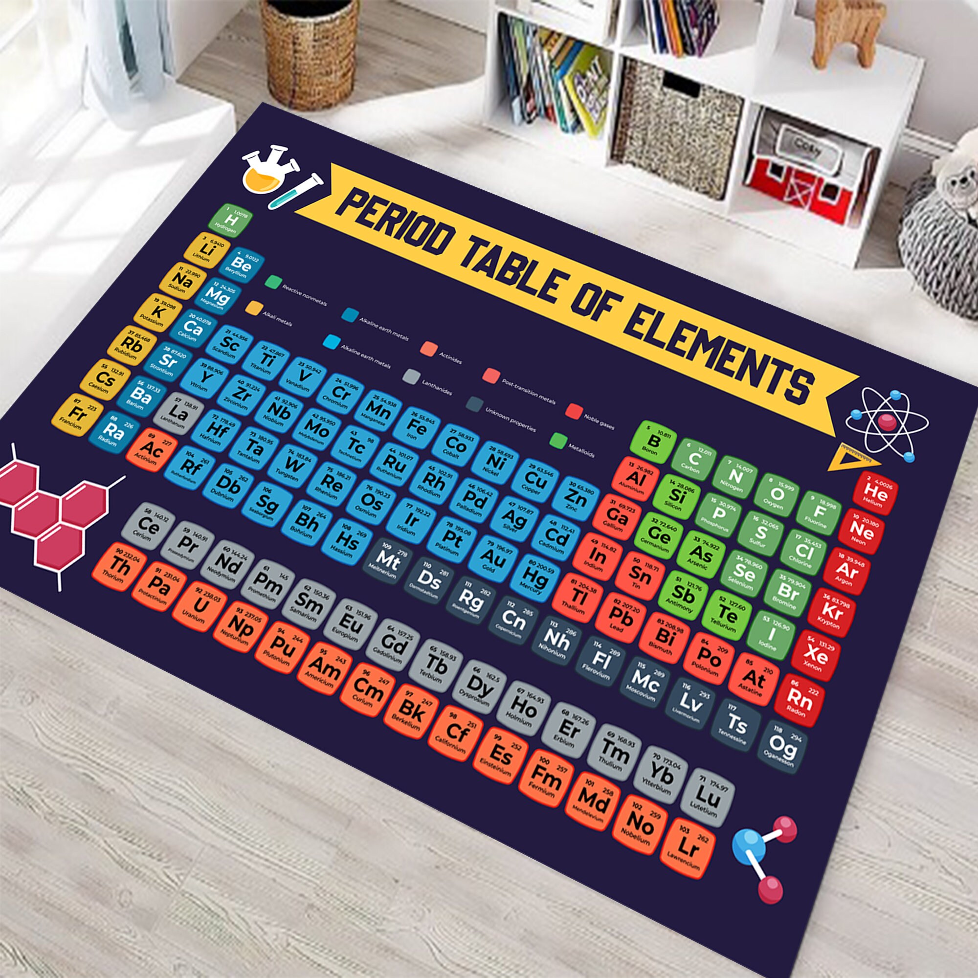 Periodic Table Rug, Periodic Rug,chemistry Rug,educational Rug,chemical ...