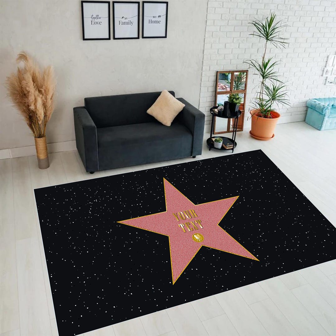 Aplinestars Rug Hollywood Walk of Fame Star Horizontal Rug | Recycled Microfiber ...