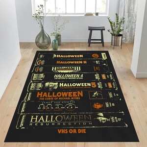 Hallowen Rug,HorrorMovie Rug,RetroMovies Rug,HorrorMovie Room Rug,Halloween Gift,Halloween Themed Rug,Horror Rug,VHS Rug,Horror Film Rug,Rug
