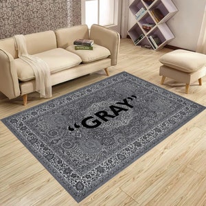 GRAY Dream Oslo Grey Rug, Gray Rug, Grey Rug, Gray Pattern, Gray Classic, Dark Gray Rug, Modern Room Rug, Grey, Gray, Modern Rugs,Office Rug