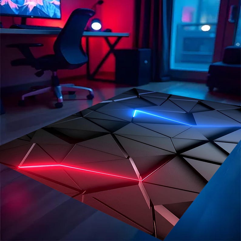 Noen Rug Neon Rug, Gamer Rug, Neon Design Rug, Neon Decor, Game Rug, Neon ...