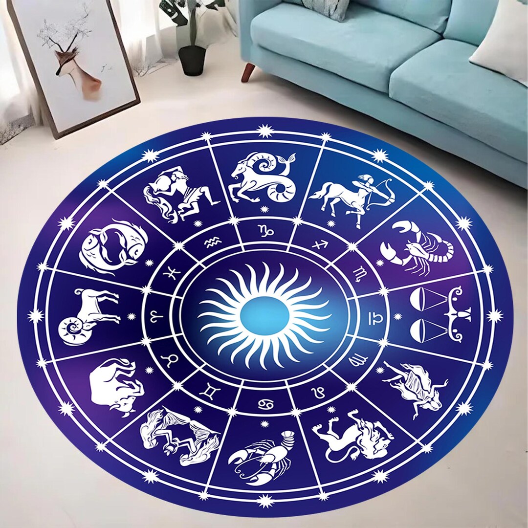 Zodiac Sign Rug Zodiac Constellations Round Rug, Astrology Rug, Zodiac Rug, Zodiac Rugs ...