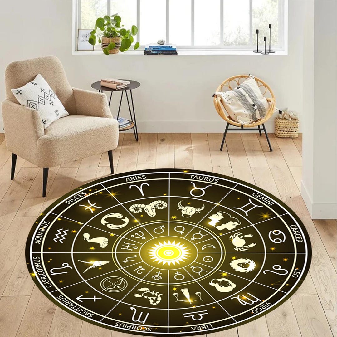Zodiac Sign Rug Zodiac Constellations Round Rug, Astrology Rug, Zodiac Rug, Zodiac Rugs ...