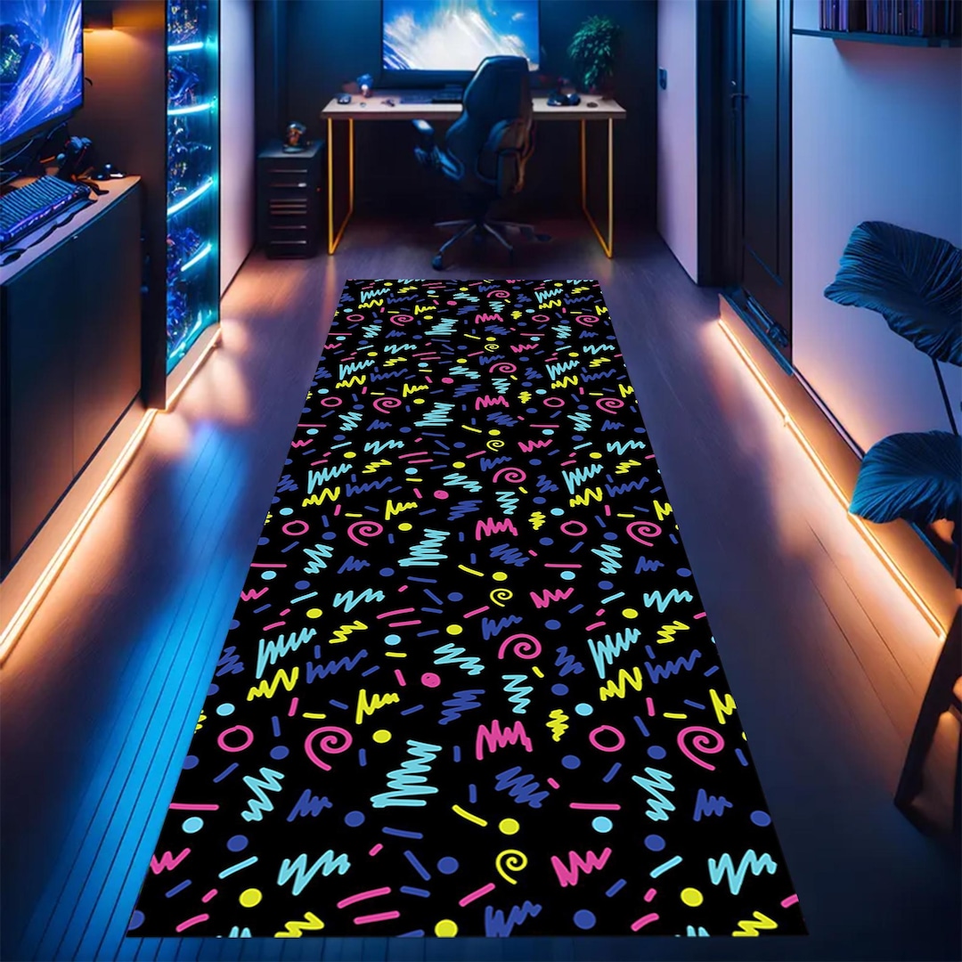 Arcade Runner Rug, Runner, Arcade Rug, 80s Arcade Rug, Hallway Runner ...