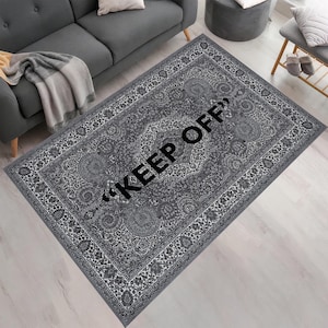 KEEP OFF Dream Oslo Grey Rug, Keep Off Rug,Keepoff Pattern,Keep Off Classic,Dark Grey Rug,Modern Room Rug,Keep Off,Living Room Rug,Area Rugs