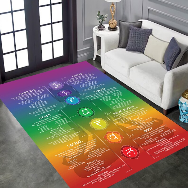 Chakra Rug, 7 Chakra Rug, Root Chakra Rug, 7 Chakra Concept Rug ...