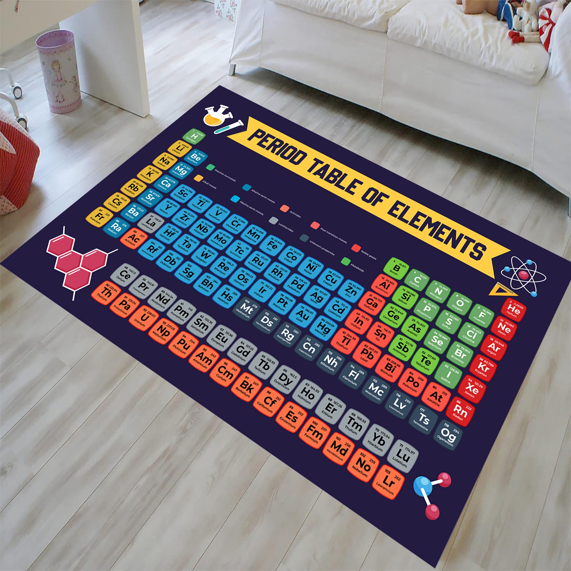 Periodic Table Rug, Periodic Rug,chemistry Rug,educational Rug,chemical ...
