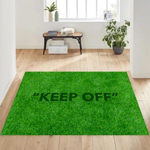 KEEP OFF Rug, Keep Off, Grass Rug, Green Rug, Keep Off Carpet, Keep Off Pattern, Grass Pattern Rug, Grass Looking Balcony Rug, Terrace Rug