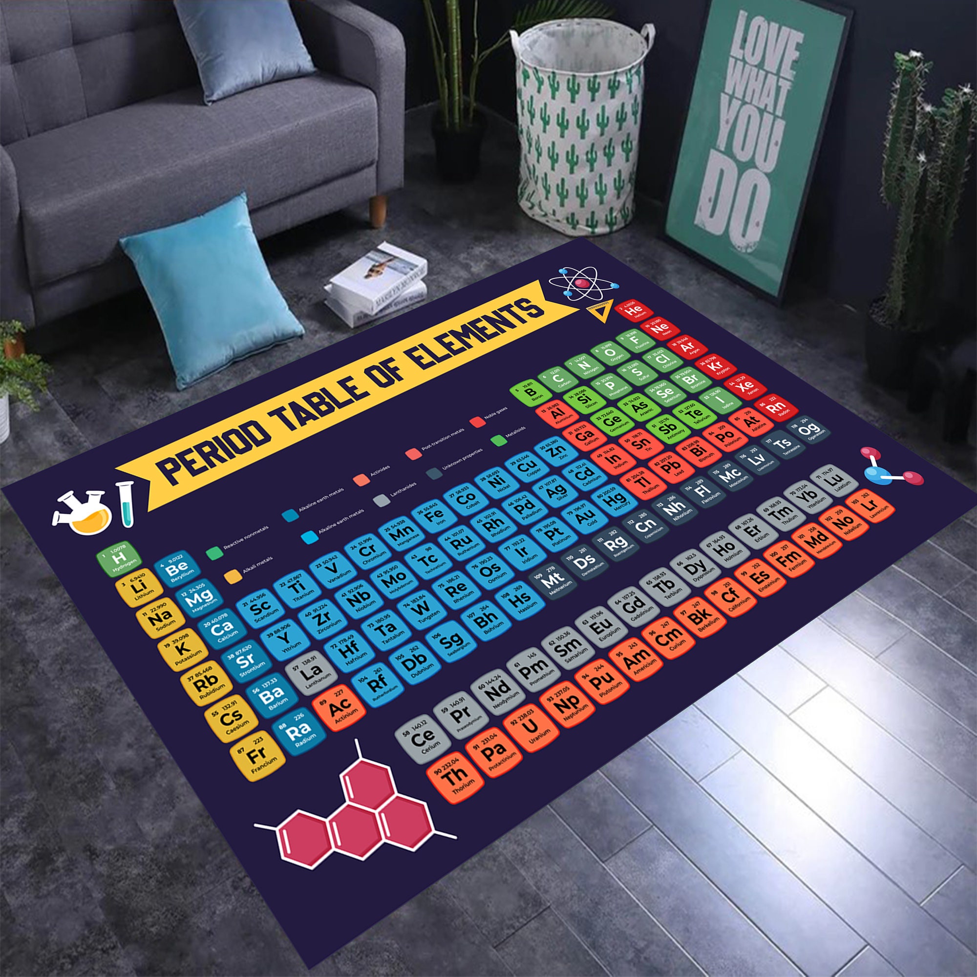 Periodic Table Rug, Periodic Rug,chemistry Rug,educational Rug,chemical ...