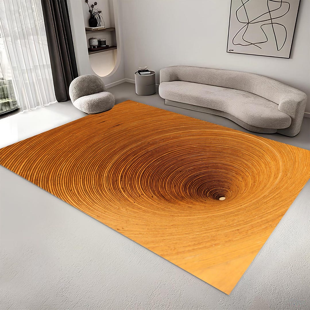 Tree Stump Rug, Wood Ring Pattern, Natural Oak Timber Pattern,3d Tree ...