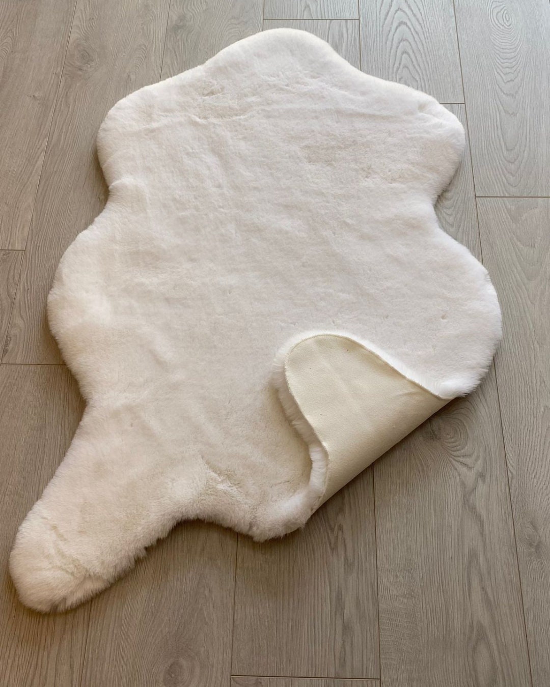 FAUX Bunny Rug,faux Bunny Carpet,rabbit Feather Faux Post Rug ...