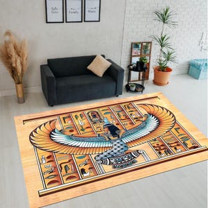 Egypt Rug, Egyptian Rug, Egyptian Style Rug, Antique Rug,Egypt Pattern Rug,Egyptian Art Rug,Anubis Rug,Ancient Rug,Horus Eye Rug,Rug,Teppich