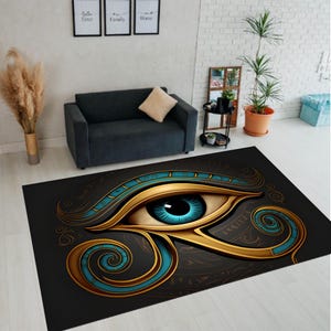 Egypt Rug, Egyptian Rug, Egyptian Style Rug, Antique Rug,Egypt Pattern Rug,Egyptian Art Rug,Anubis Rug,Ancient Rug,Horus Eye Rug,Rug,Teppich