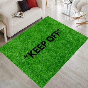 KEEP OFF Rug, Keep Off, Grass Rug, Green Rug, Keep Off Carpet, Keep Off Pattern, Grass Pattern Rug, Grass Looking Balcony Rug, Terrace Rug