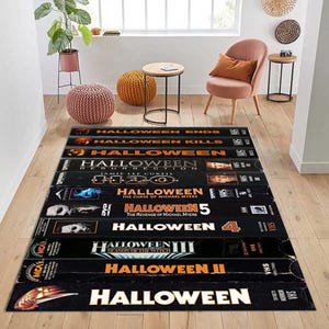 Hallowen Teppich,HorrorMovies Teppich,HorrorMovies Teppich,Halloween Geschenk,Horror Film Teppich,Horror Film Teppich,VHS Teppich,Horrorfilm Teppich,