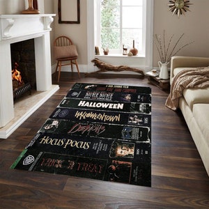 Halloween-kleed, tapijt horrorfilm, tapijt retrofilms, tapijt horrorfilm, halloweencadeau, tapijt Halloween-thema, horrortapijt, VHS-tapijt, tapijt horrorfilm, tapijt