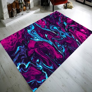 Marble Rug, Blue Marble Rug, Marble Design Rug, Marble Patterned Rug, BluePurple Marble Rug, Blue Marble Texture Rug, Blue Purple Marble Rug