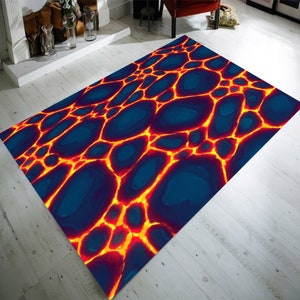 Ember Rug, Lava Rug, Hot Lava Rug, Volcano Floor Rug, Lava Pattern Rug, Volcano Rug, 3D Lava Rug, Lava Design Rug,Lav Rug,Magma,Fire Rug,Rug