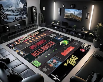 VHS Rug,Retro Movies,Video Rug,Nostalgic RetroStyle Rug,Horror Movie Rug,Video Theme Rug,VHS Films,Horror Film Rug,Movie Rug,Popular Rug,Rug
