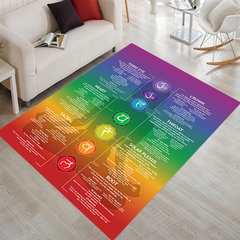 Chakra Rug, 7 Chakra Rug, Root Chakra Rug, 7 Chakra Concept Rug ...