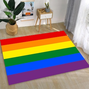 Pride Flag Rug, Proud Rug, Pride Rug, Pride Mat, Rainbow Area Mat, Colorful Rug,Rainbow Rug,LGBT Rug, Pride Rainbow Carpet,Office Rug,Mat