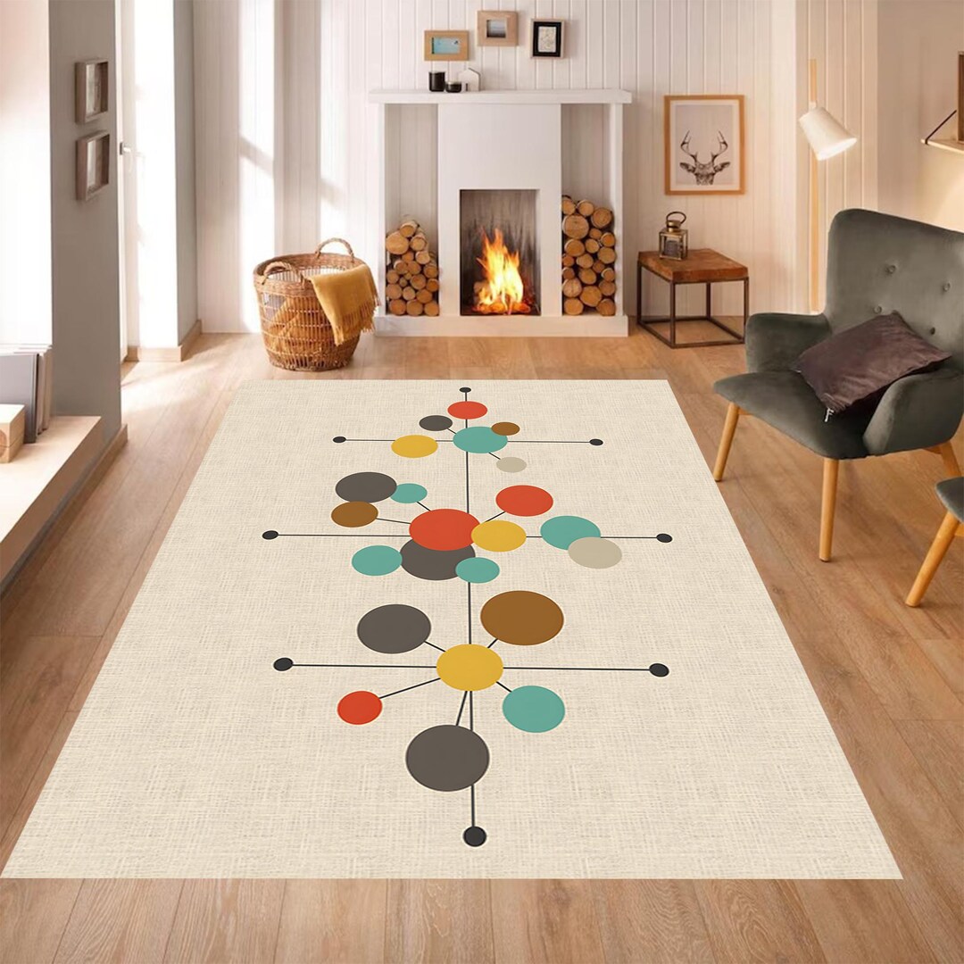 Mid Century Rug,mid Century Modern Area Rug,geometric Rug,mid Century ...