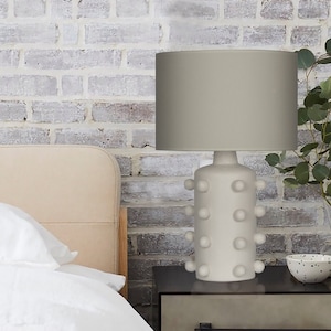 18.90”  Raised Dots Living Room Lamp, Modern Handmade Pottery Table Lamp For Bedroom, Nightstand Lamp For Living Room