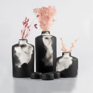 Black/White Minimalist Hand Painted Vase, Housewarming Gift, Home Decor Gifts