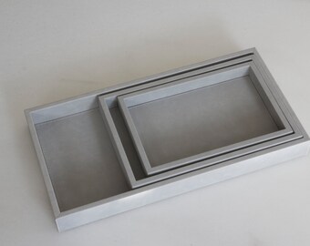 Grey  Colour  Faux Leather Serving Tray,  Customized Handmade Leather Tray for Office For Easy Serving Home,  Kitchen,  and Bar