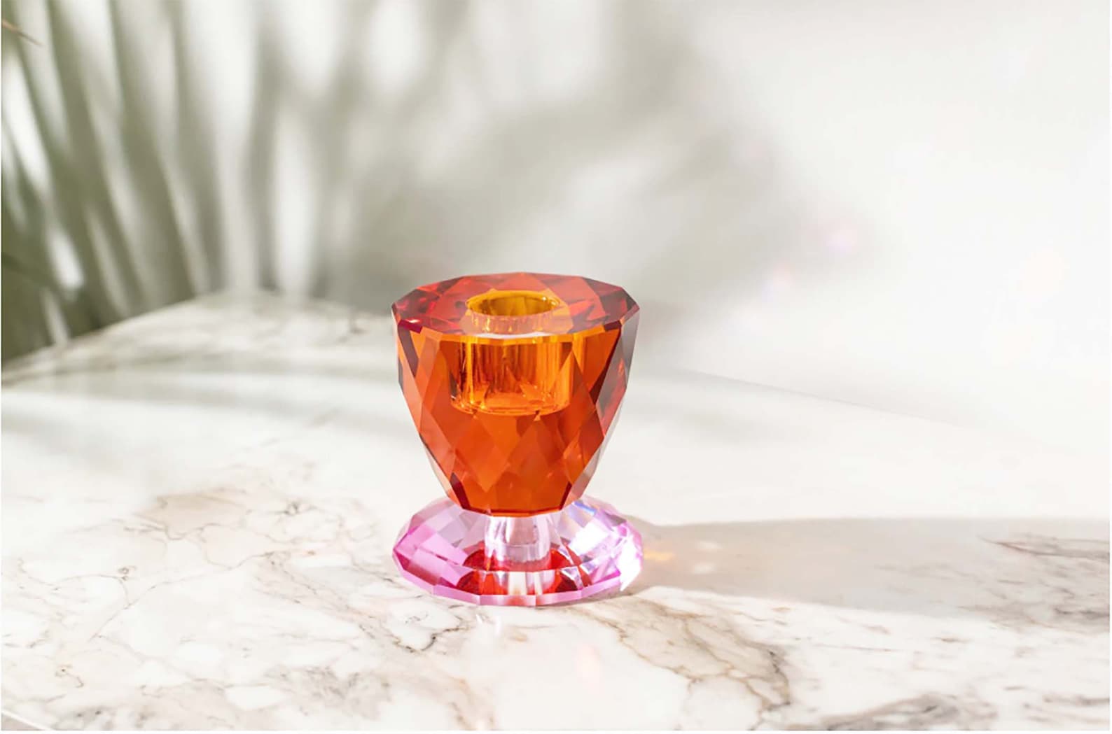 Colorful Yellow Pink Red Crystal Candle Holder Unique Design Etsy