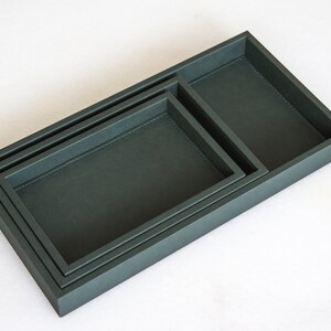 Green  Colour  Faux Leather Serving Tray,  Customized Handmade Leather Tray for Office For Easy Serving Home,  Kitchen,  and Bar