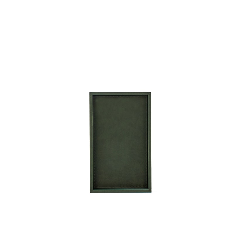 Green Colour Faux Leather Serving Tray, Customized Handmade Leather Tray for Office For Easy Serving Home, Kitchen, and Bar image 5