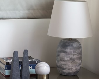 21.2 "This  Modern Rustic Cappadoccia Table Lamp with Natural Stone Effect.