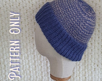 Order In Chaos knit pattern, PATTERN ONLY, PDF download, knit, hat, winter, unisex, pom pom, beanie