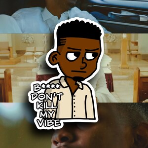 Kendrick Lamar G.K.M.C Aufkleber für Geschenk, Trinkflaschen, Laptops, Skateboards, Autoaufkleber / Cartoon / Rap / Musik / Hiphop / Album / schwarze Kunst