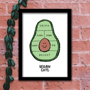 Impressão artística de cortes veganos de açougueiros