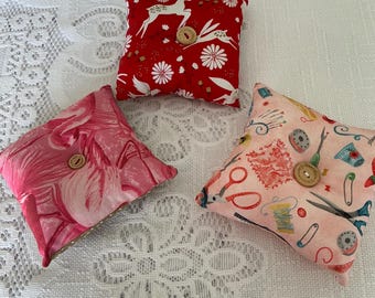 Handmade stuff Square Pin Cushions choice of Three designs