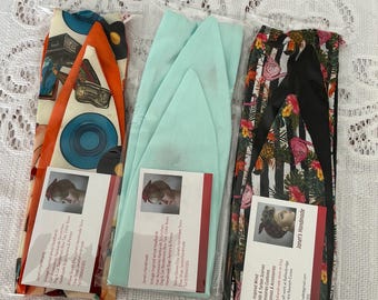 Rockabilly Wired Headbands Starter Pack: Aqua Flamingo, Vintage Records, Plain Orange Prints