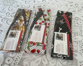 Starter Pack of Three Narrow  Wired Headbands Cherry Tropical and Sculls