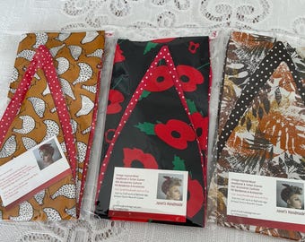 Starter Pack of Three Wide Wired Reversible Rockabilly Headbands