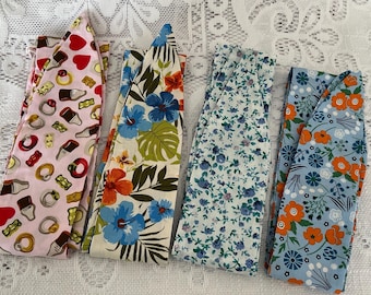 Rockabilly Self Tie non wired headbands Florals and Hearts