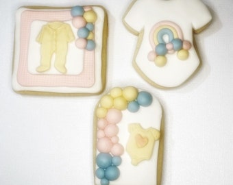 Baby Shower Cookies,Gender Reveal Cookies, Decorated Cookies, Personalized Cookies, Custom Order Cookies, Fondant Icing, Baby Shower Favors