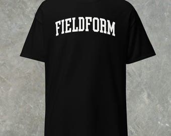 Camiseta clássica unissex FIELDFORM 100% algodão – Estilo streetwear estruturado
