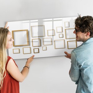 Wooden Frames Magnetic Board, Command Center, Brown Display Board, Wall Organizer Minimalist Pattern, Dry Erase Marker